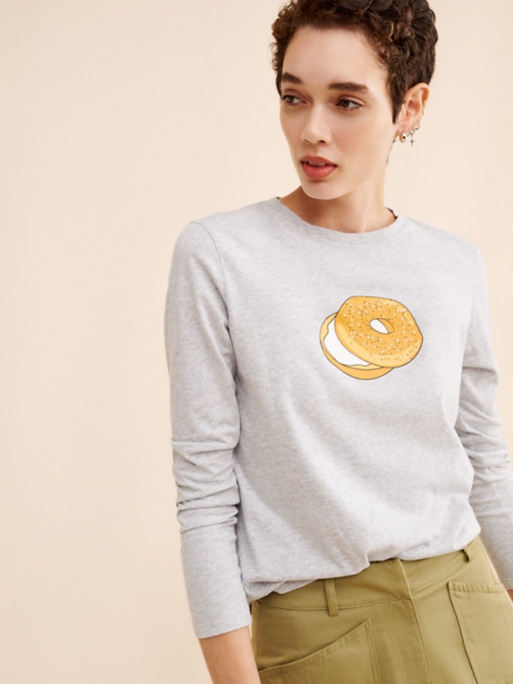 KULE long sleeve bagel tee shirt in size S.